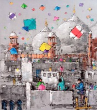 Zahid Saleem, 30 x 36 Inch, Acrylic on Canvas, Cityscape Painting, AC-ZS-216